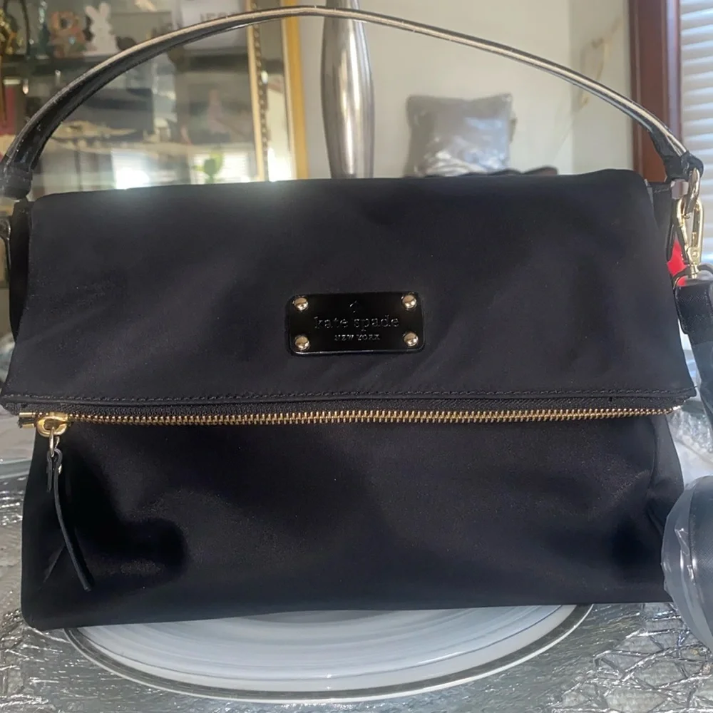 KATE SPADE Nylon bag w/patent leather trim! EUC! - Picture 2 of 16